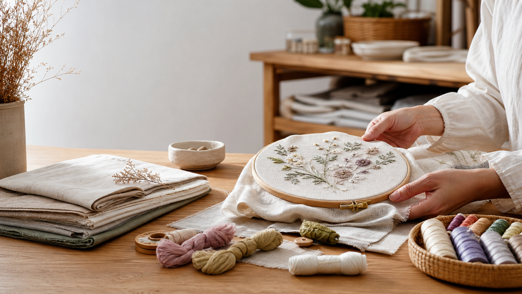 Atelier Brodis embroidery workspace